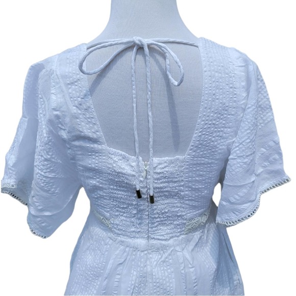 Anthropologie Alene Embroidered Lace Midi Dress Boho Ivory 2 - Picture 4 of 4